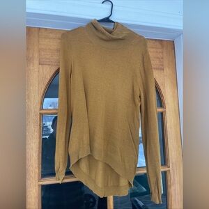 BCBGMAXAZRIA Jaycee Mustard Yellow Cotton/rayon Blend Turtleneck Size Medium